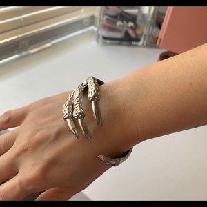 Bird Claw Bangle - Silver
